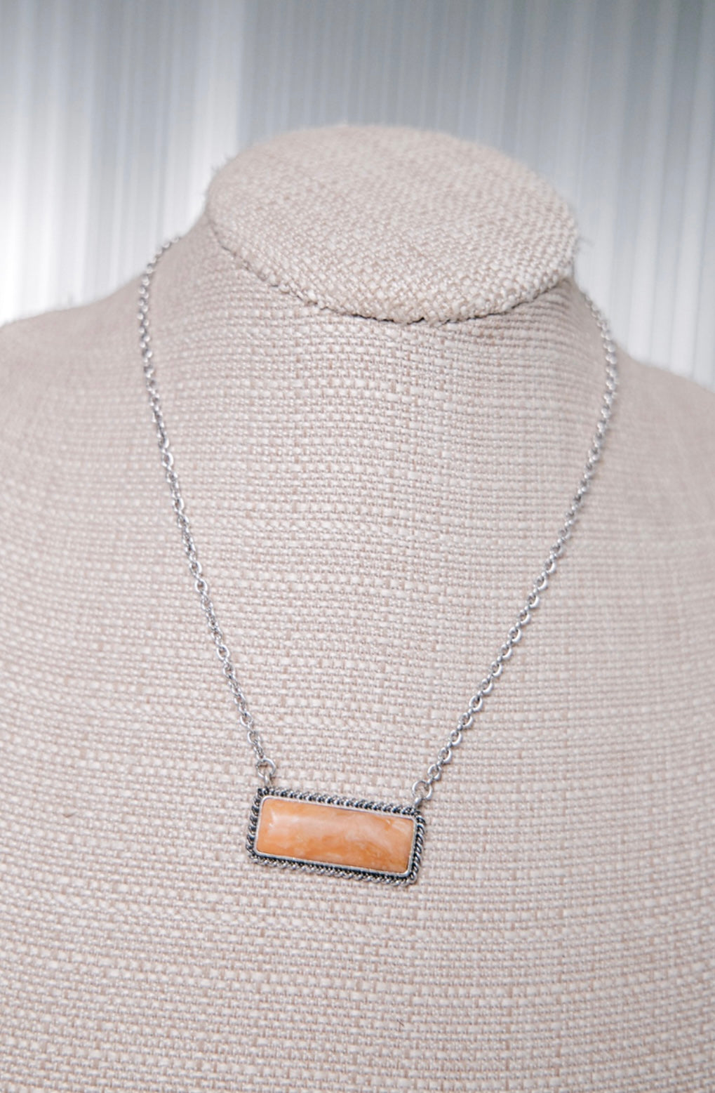 Orange Spiny Bar Necklace