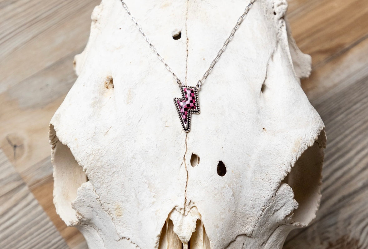 Checkered Lightning Necklace