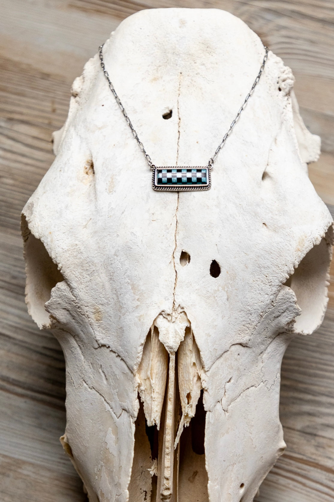 Checkered Bar Necklace