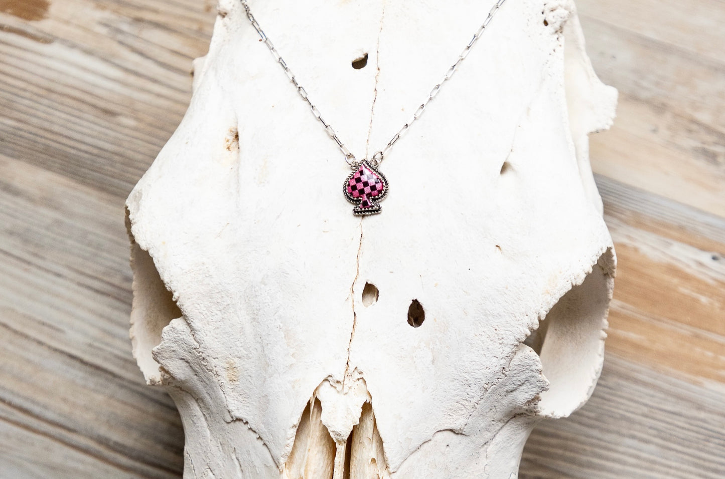 Checkered Spade Necklace