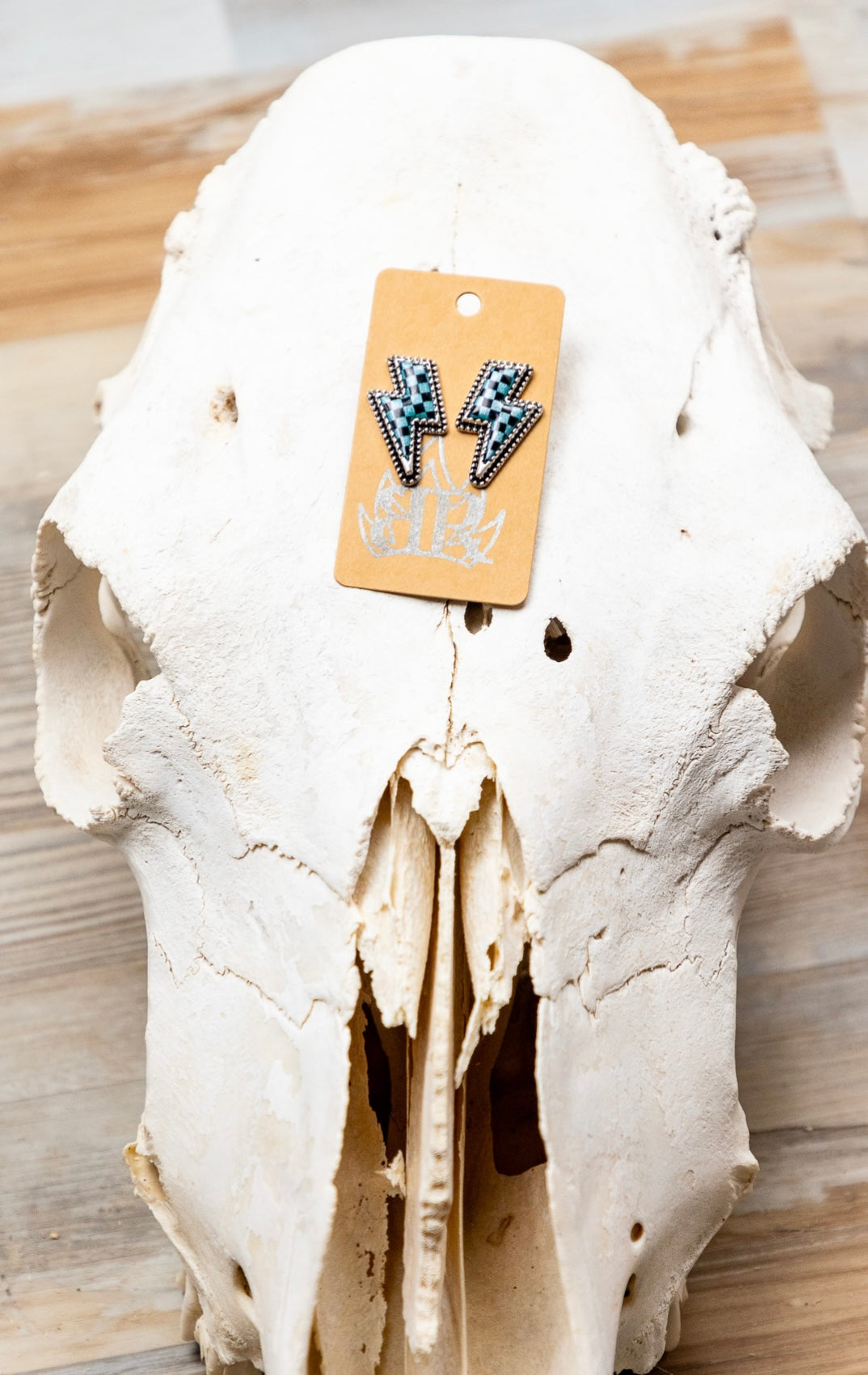 Checkered Lightning Studs
