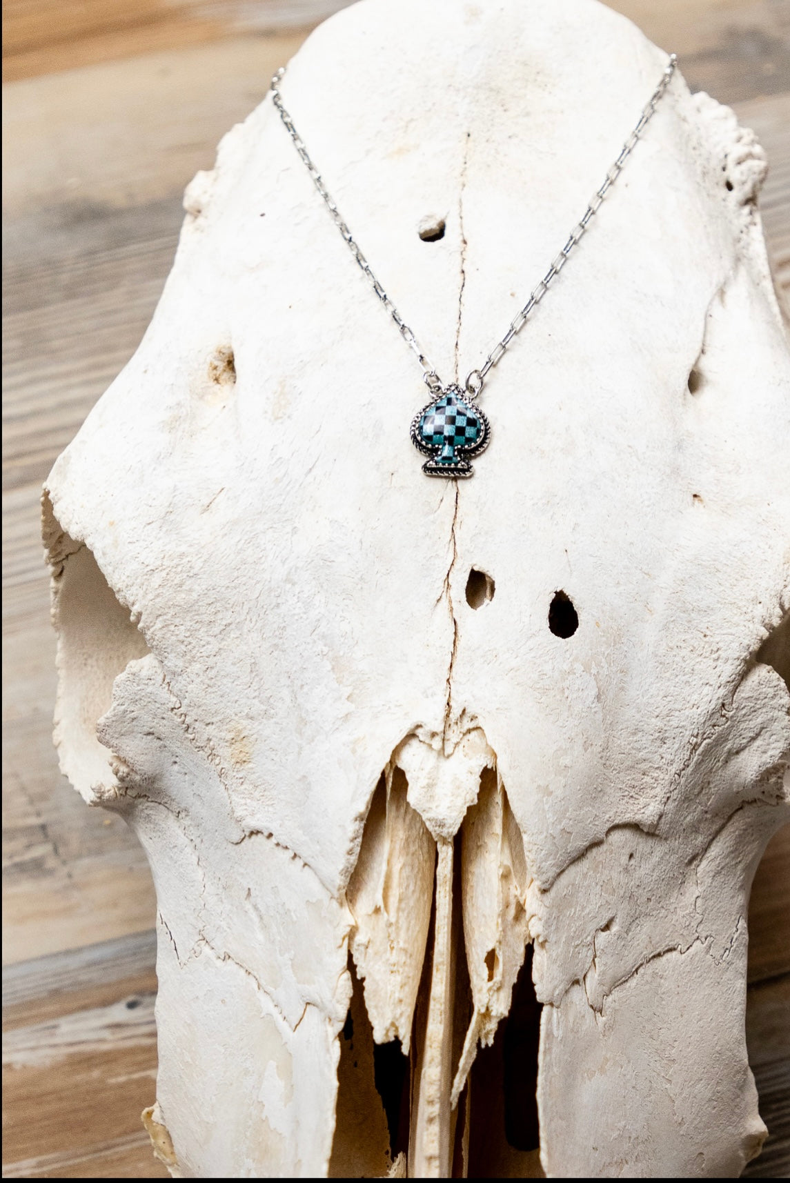 Checkered Spade Necklace