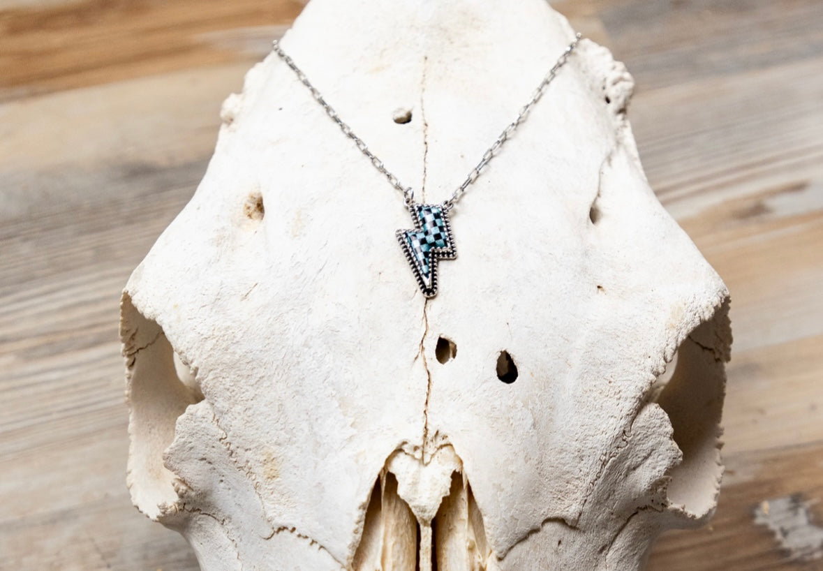 Checkered Lightning Necklace