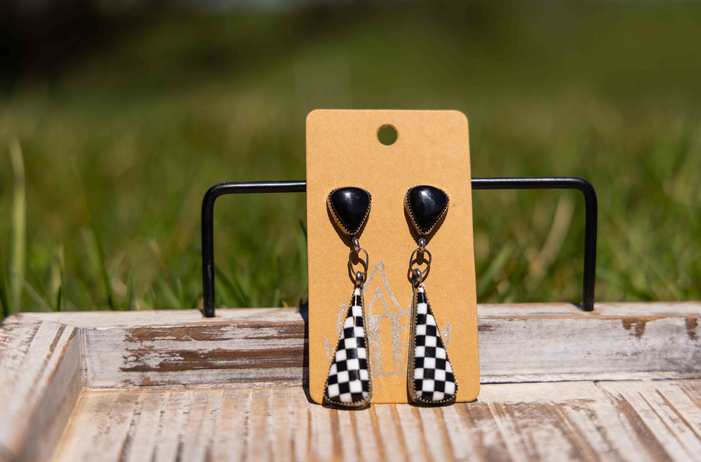 The Mary Checkered Earrings