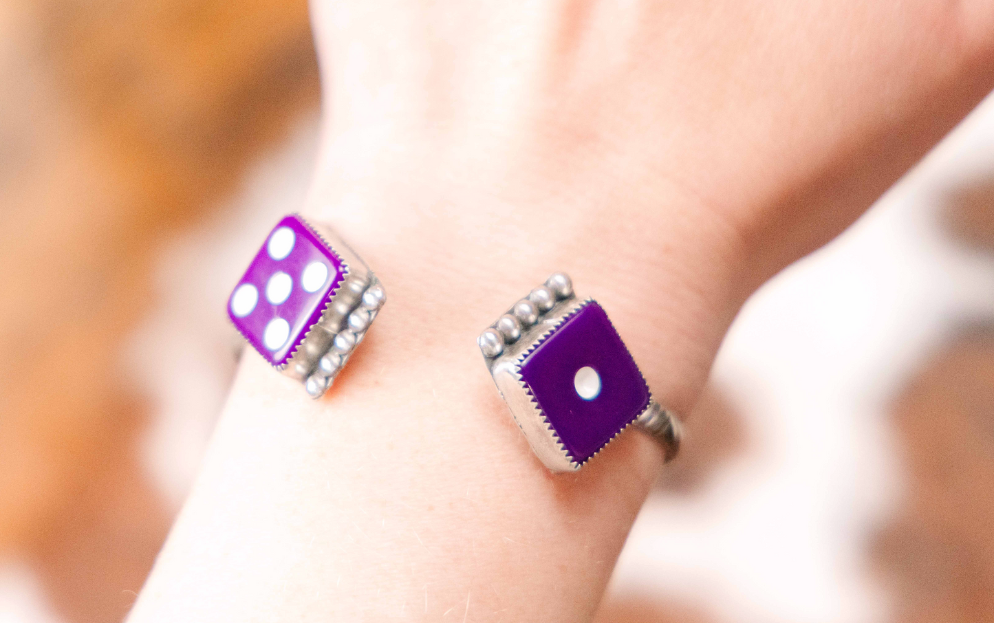 Purple Dice Cuff