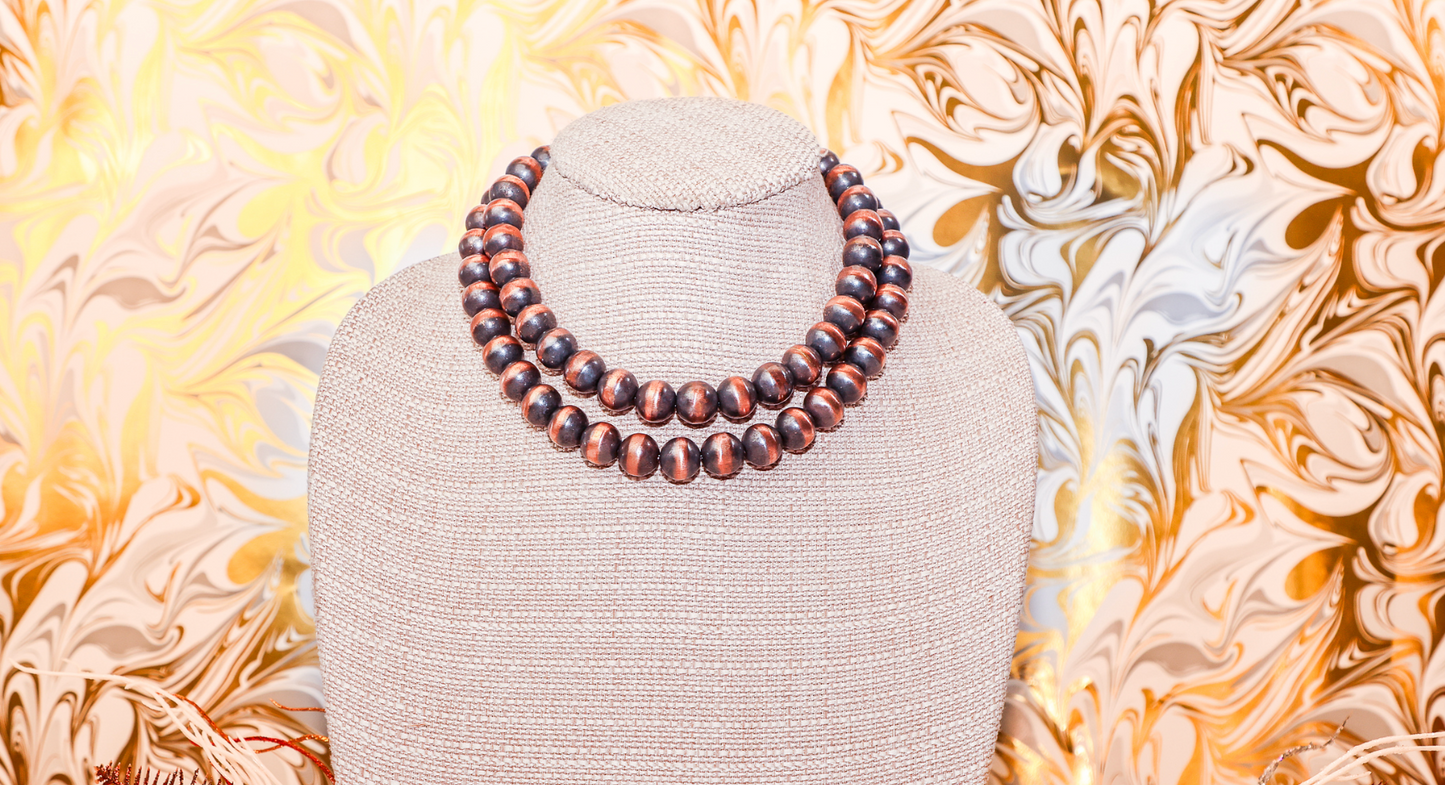 16mm Copper Navajo Pearls