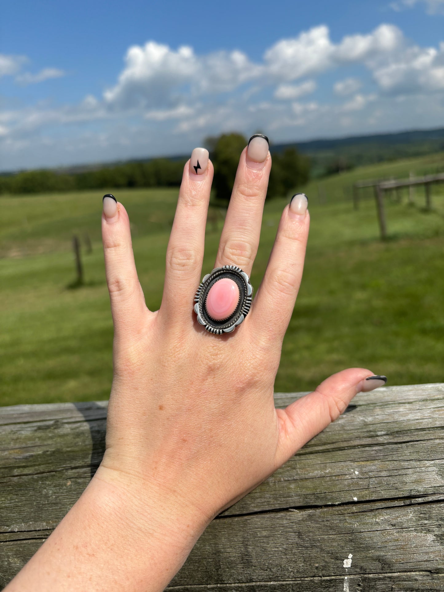 Pink Conch Shadow Ring