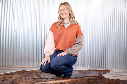 Color Block 1/2 Zip
