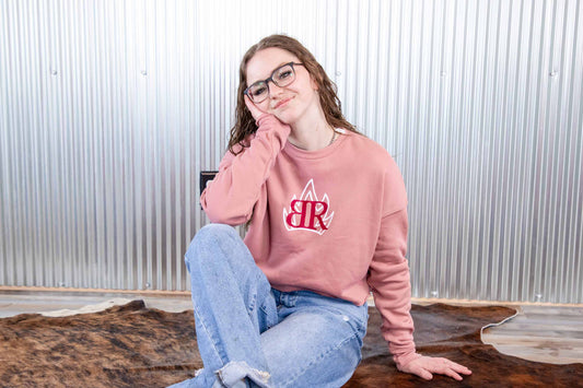 Pink cropped crewneck