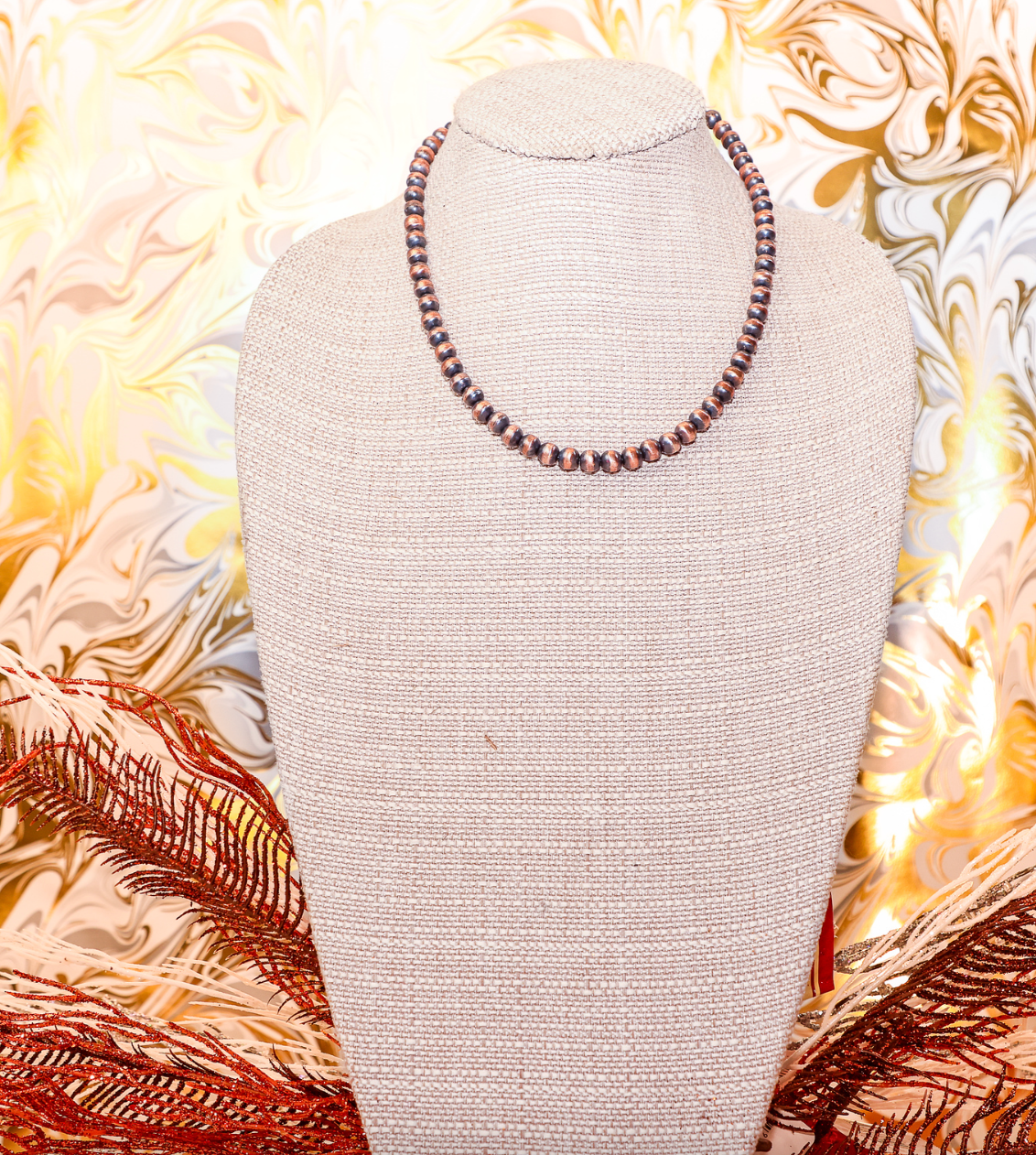 8mm Copper Navajo Pearls